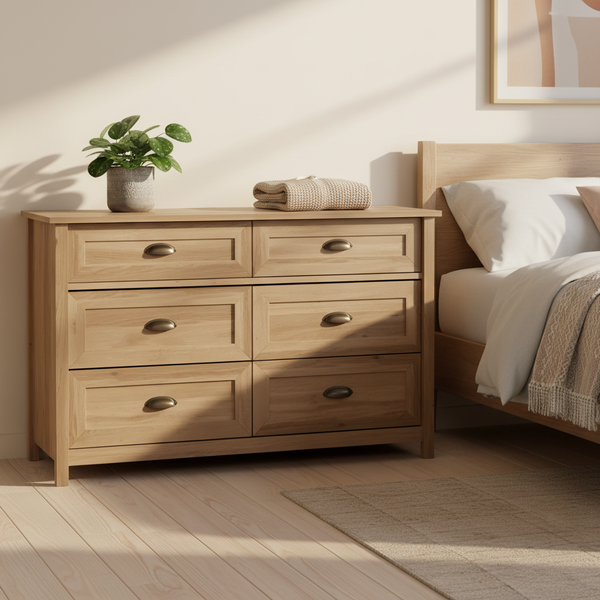6-Drawer Dresser with Background